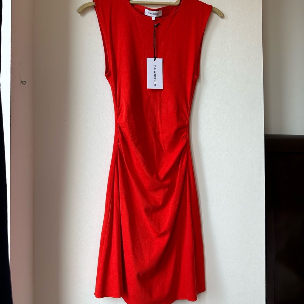 We wore what Red Sleeveless Dress